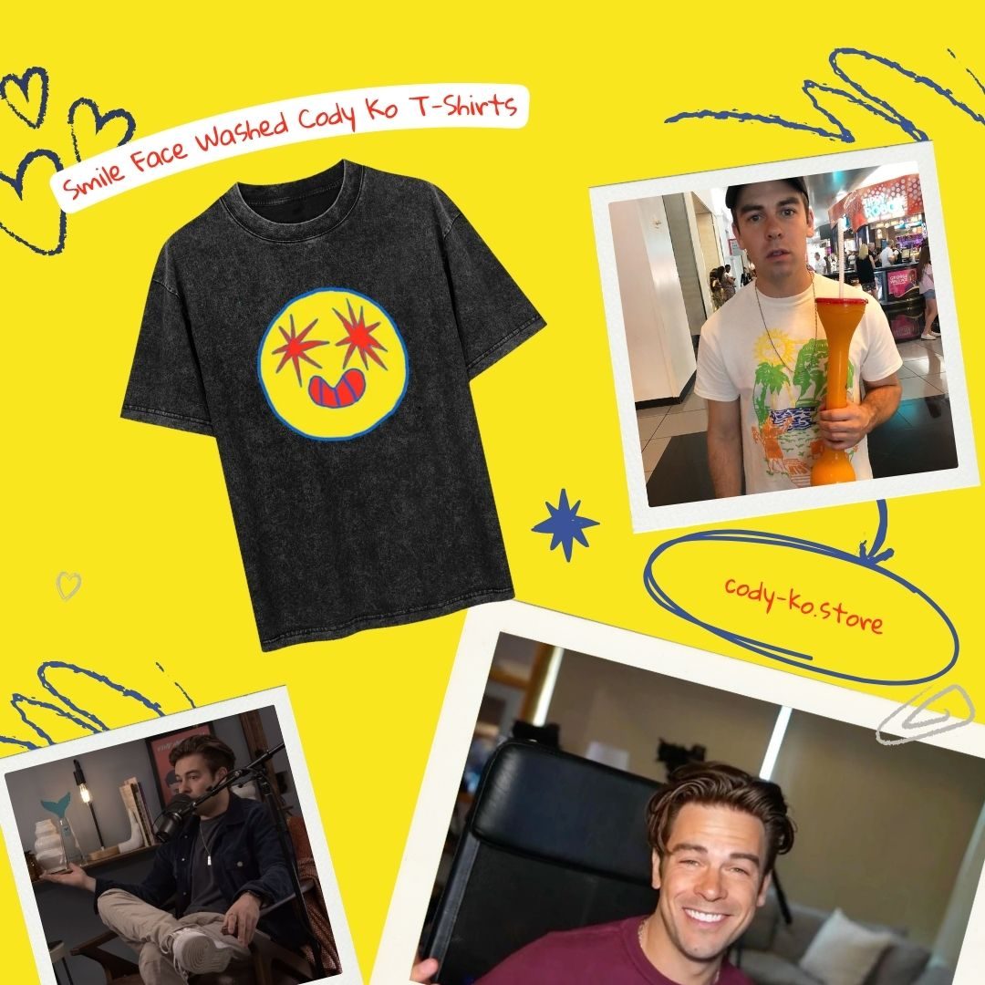 Smile Face PTTT0607 Washed  Cody Ko T-Shirts